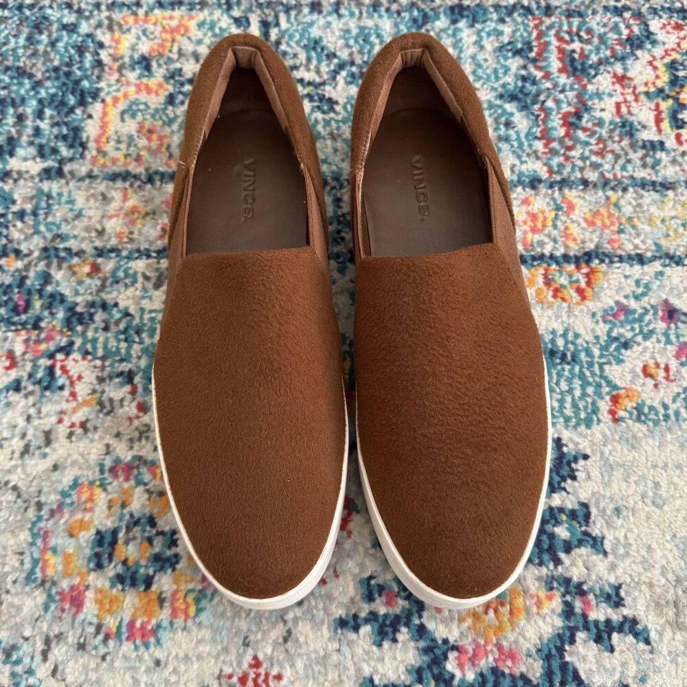 Vince Warren Brown Platform‎ Slip-On Sneakers Women’s Size 8.5